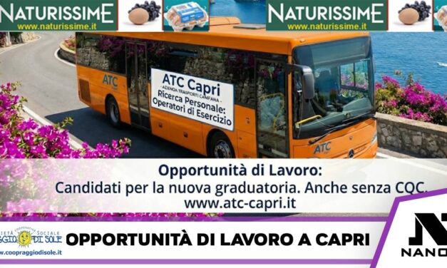 Opportunità di lavoro a Capri: ATC annuncia la selezione per nuovi Operatori di Esercizio