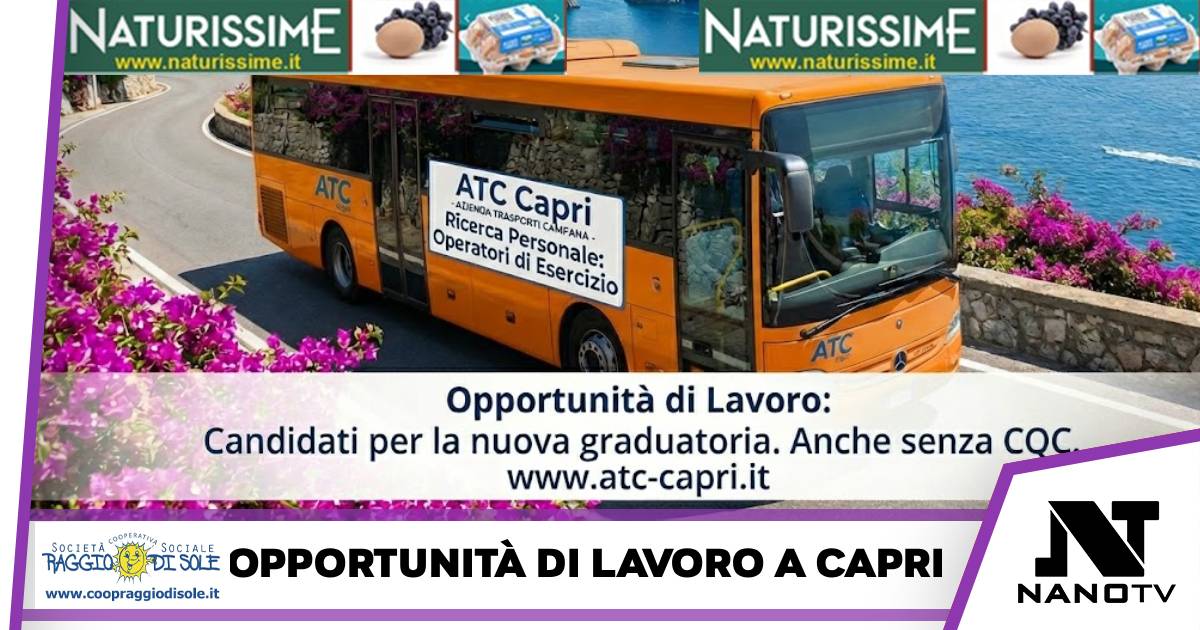 Opportunità di lavoro a Capri: ATC annuncia la selezione per nuovi Operatori di Esercizio