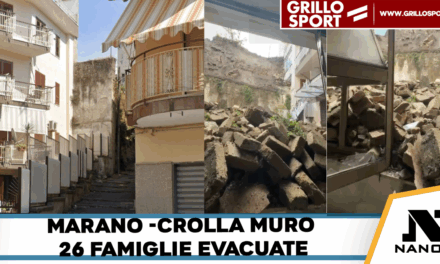 Marano. Crolla muro di contenimento in via Roma: 26 famiglie sgomberate