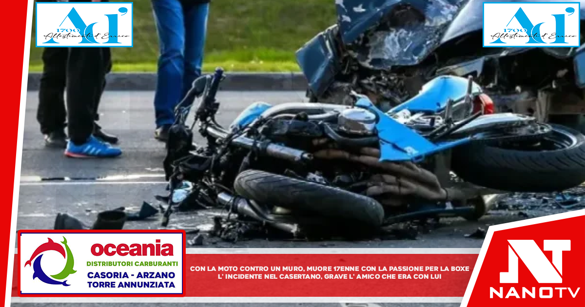 Con la moto contro un muro, muore 17enne con la passione per la boxe L’incidente nel Casertano. Grave l’amico che era con lui
