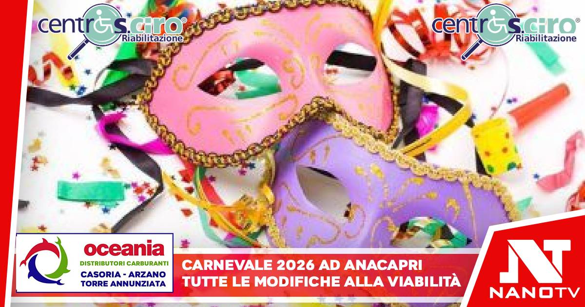 Carnevale 2026 ad Anacapri: Domenica 15 Febbraio sfilano i Carri. Tutte le modifiche alla viabilità