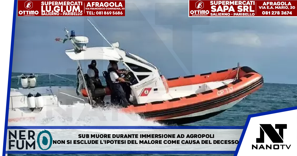 Sub muore durante immersione ad Agropoli Non si esclude l’ipotesi del malore come causa del decesso