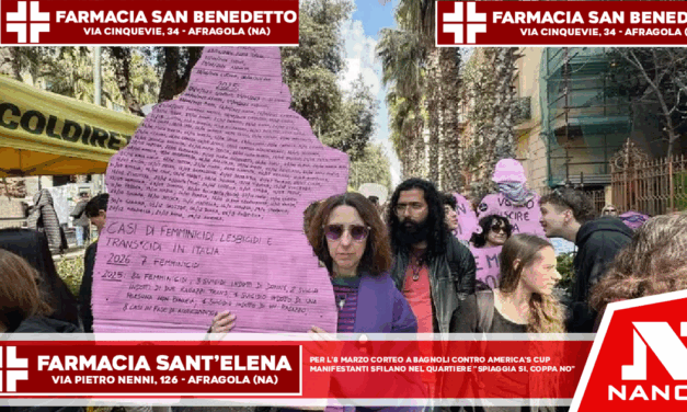 Per l’8 marzo corteo a Bagnoli contro America’s Cup e “grandi opere” Manifestanti sfilano nel quartiere: “La spiaggia sì, la Coppa no”