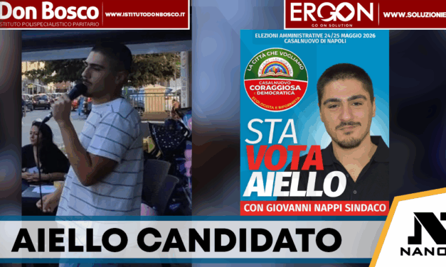 Casalnuovo, Gabriel Aiello si candida al Consiglio Comunale con “Casalnuovo Coraggiosa e Democratica”