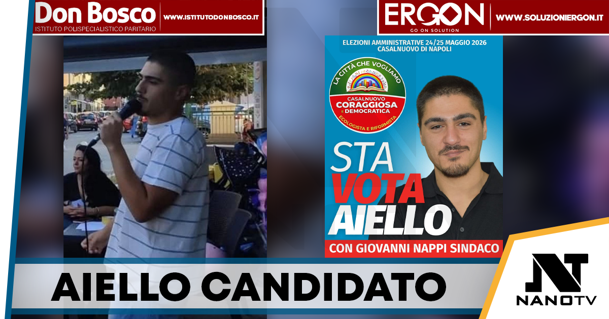 Casalnuovo, Gabriel Aiello si candida al Consiglio Comunale con “Casalnuovo Coraggiosa e Democratica”