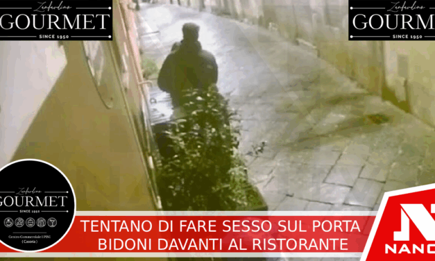 Tentano di fare sesso sul porta bidoni davanti a ristorante
