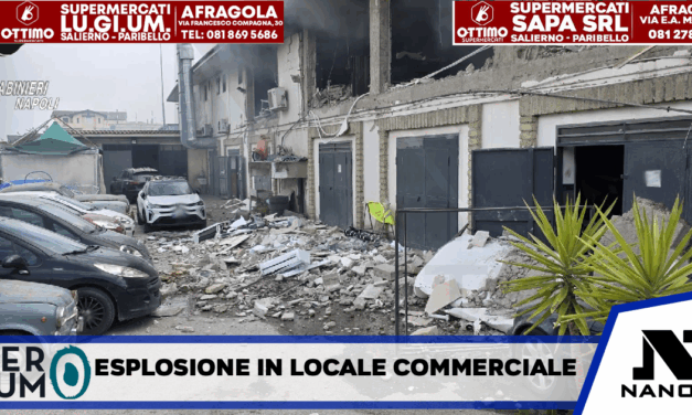 *VILLARICCA*30 minuti fa circa, un’esplosione ha distrutto i locali di un’attività commerciale in via consolare Campana.