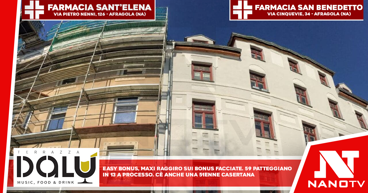 EasyBonus, maxi raggiro sui bonus facciate: 59 patteggiano, in 13 a processo. C’è anche 51enne casertana