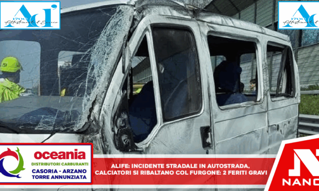 Incidente stradale in autostrada, calciatori si ribaltano col furgone: 2 feriti gravi