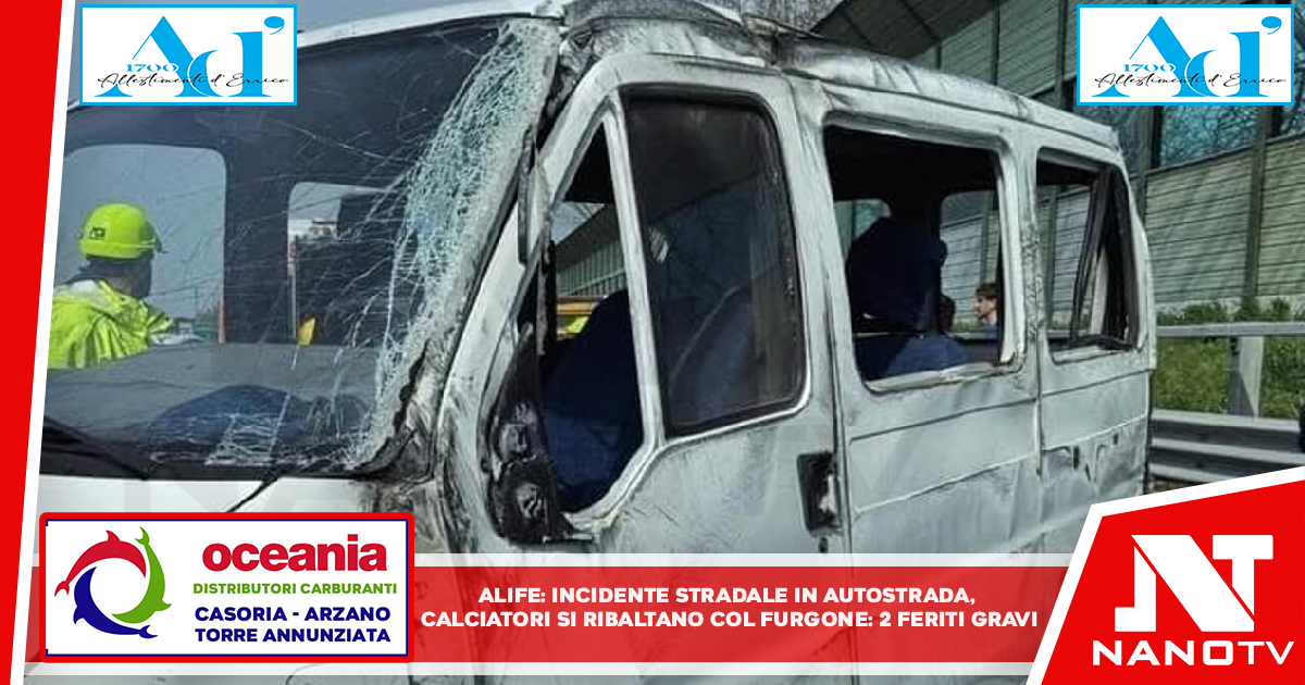 Incidente stradale in autostrada, calciatori si ribaltano col furgone: 2 feriti gravi