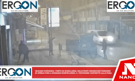 VAIRANO PATENORA – Furto in gioielleria: i malviventi inseguono furgone di operai fino a Mignano Montelungo. Il testimone costretto alla fuga