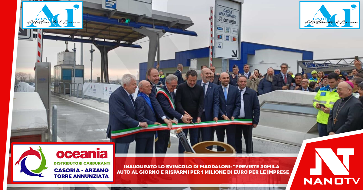 Inaugurato lo svincolo di Maddaloni: “Previste 30mila auto al giorno e risparmio di 1 milione di euro per le imprese”