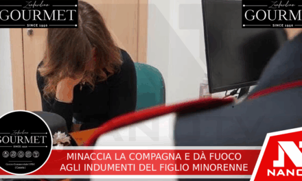 Minaccia la compagna e dà fuoco agli indumenti del figlio minorenne