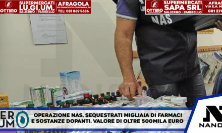 Operazione Nas, sequestrati migliaia di farmaci e sostanze dopanti illegali Valore di oltre 500mila euro.