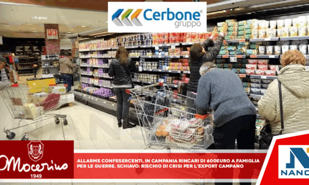 Allarme Confesercenti, in Campania rincari di 600 euro a famiglia per le guerre Schiavo, rischio di crisi per l’export campano