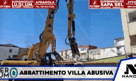 Al via abbattimento villa abusiva del clan nel Rione San Francesco a Napoli Alle pareti affisso anche il ‘diploma’ di ‘miglior boss’ del mondo
