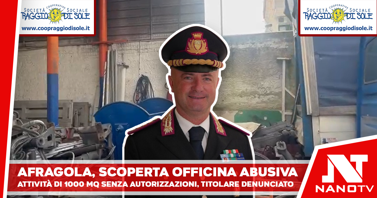 Afragola, scoperta officina abusiva di 1000 mq: scatta il sequestro