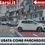 Rione Traiano, pista ciclabile appena realizzata già trasformata in parcheggio