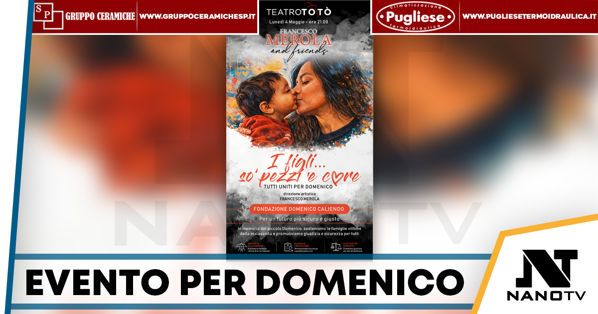 Napoli, serata benefica al Teatro Totò per la Fondazione Domenico Caliendo