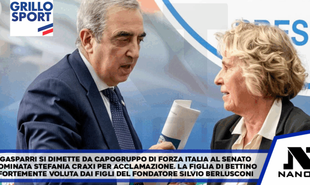 Maurizio Gasparri si dimette da capogruppo di Forza Italia al Senato. Stefania Craxi designata per acclamazione