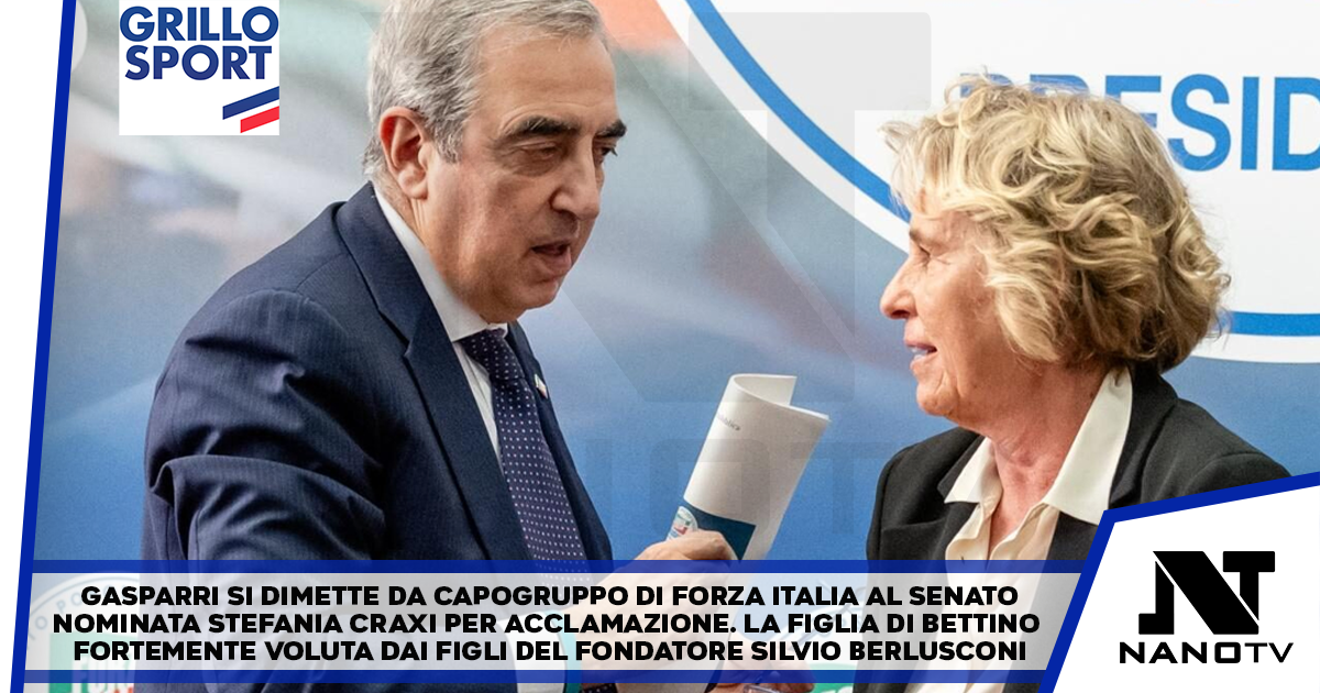 Maurizio Gasparri si dimette da capogruppo di Forza Italia al Senato. Stefania Craxi designata per acclamazione