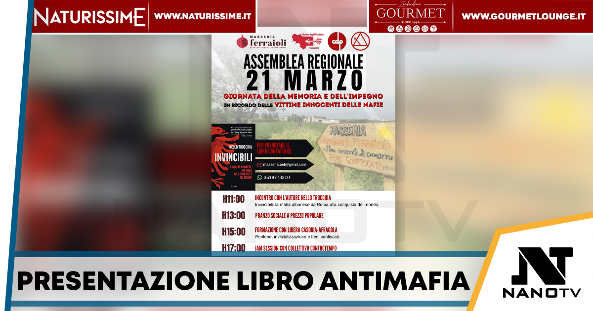 Afragola, alla Masseria Ferraioli la presentazione del libro di Nello Trocchia sulla mafia albanese