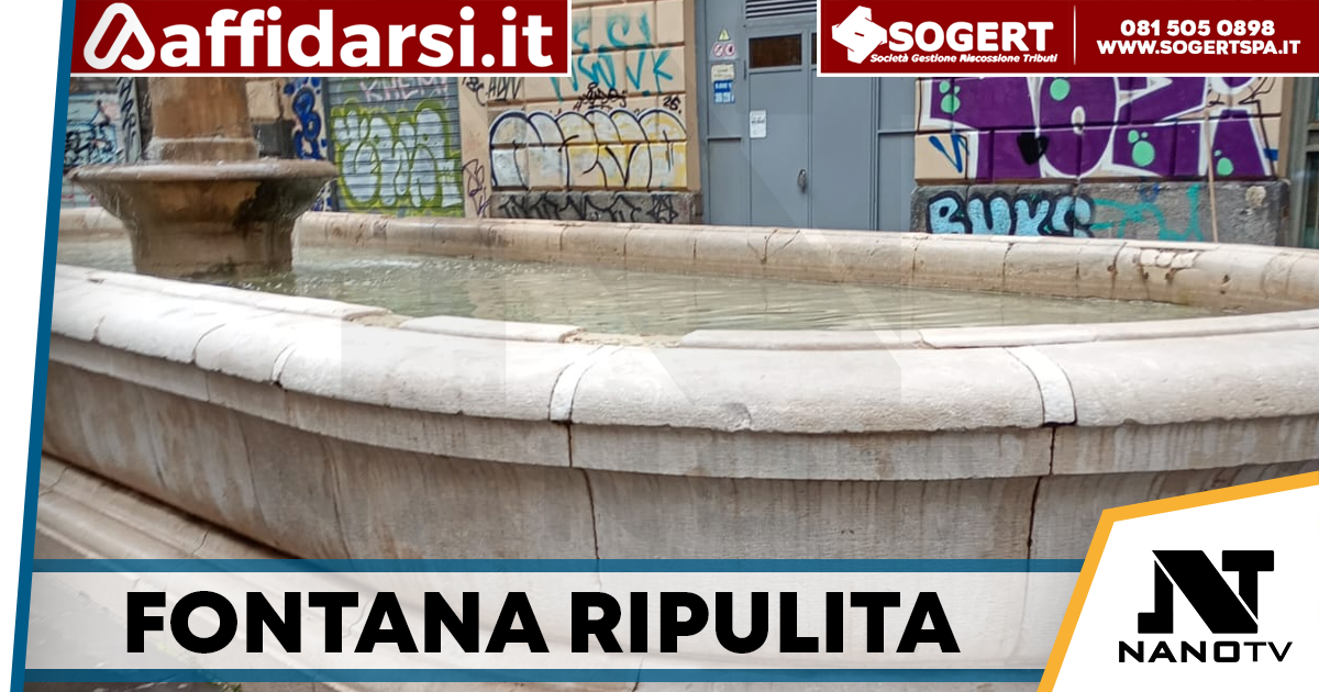Forcella, ripulita la fontana della Scapigliata: cancellati graffiti e scritte vandaliche