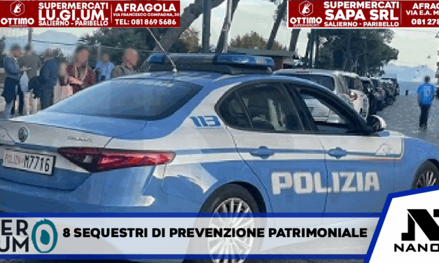 la Polizia di Stato ha dato esecuzione a (otto provvedimenti di sequestro di prevenzione patrimoniale, finalizzati alla confisca)