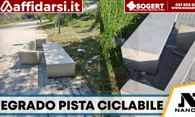 Casoria, pista ciclabile Funteam: intervento a metà tra erba tagliata e degrado