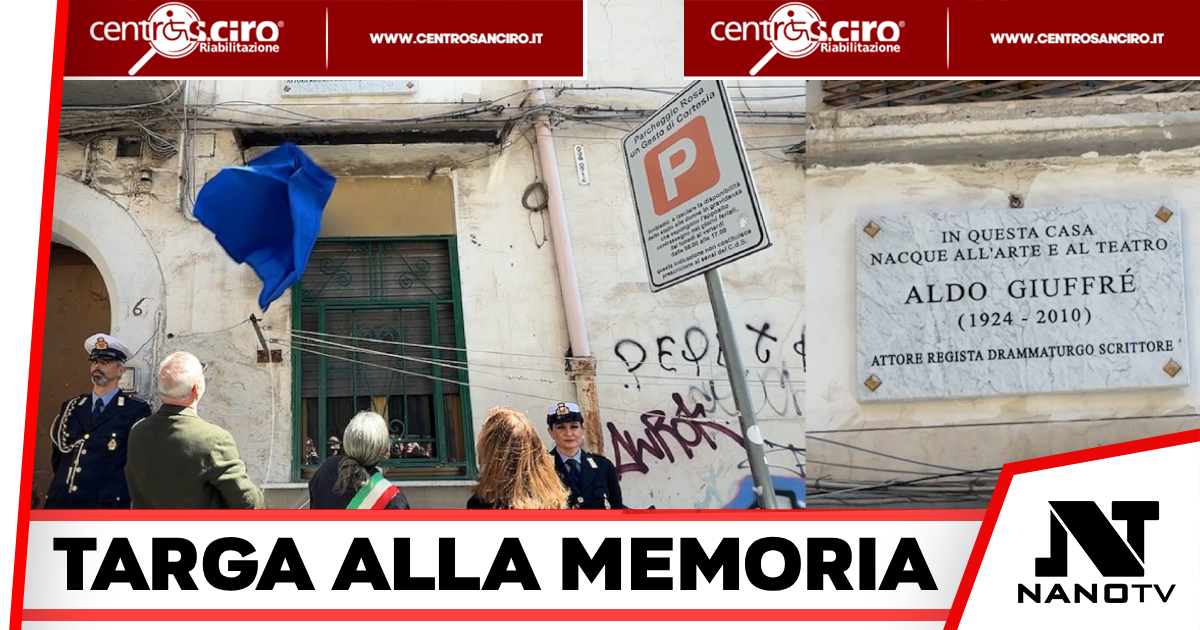 Napoli, svelata la targa in memoria di Aldo Giuffré nel quartiere San Lorenzo