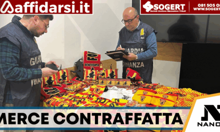 Benevento, sequestrati gadget falsi del club: denunciato commerciante