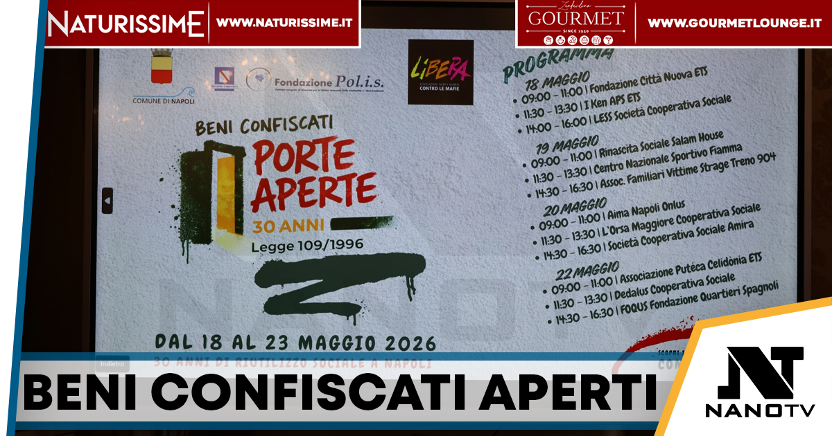 Napoli, i beni confiscati aprono alla città: al via “Porte Aperte” per i 30 anni della Legge 109/96