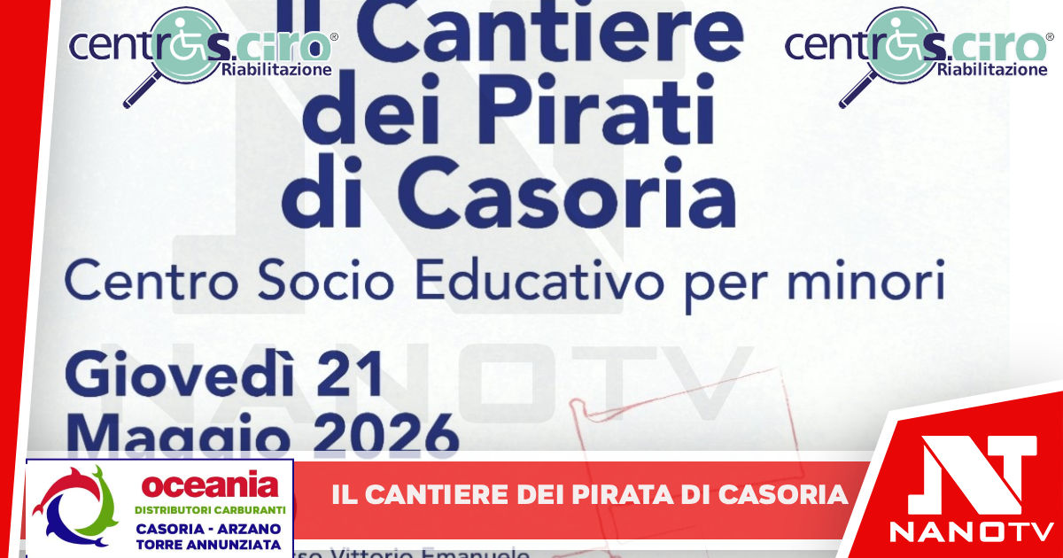 “Il Cantiere dei Pirati di Casoria”, nuovo centro socio educativo dedicato ai minori e alle attività di inclusione, crescita e supporto territoriale.