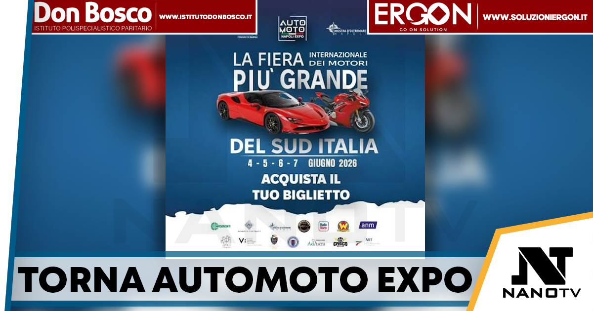 Automoto Napoli Expo 2026: torna alla Mostra d’Oltremare la grande festa dei motori