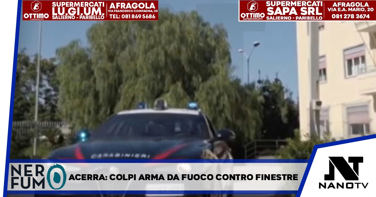 Acerra: Ieri in tarda serata, sconosciuti hanno esploso colpi d’arma da fuoco contro le finestre di un appartamento in via Dublino 25. Un proiettile è finito all’interno dell’abitazione. Non ci sono feriti.