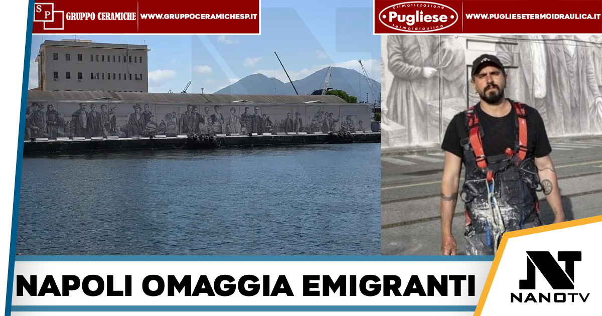 Napoli, al porto un murale dedicato a chi partiva per New York in cerca di futuro