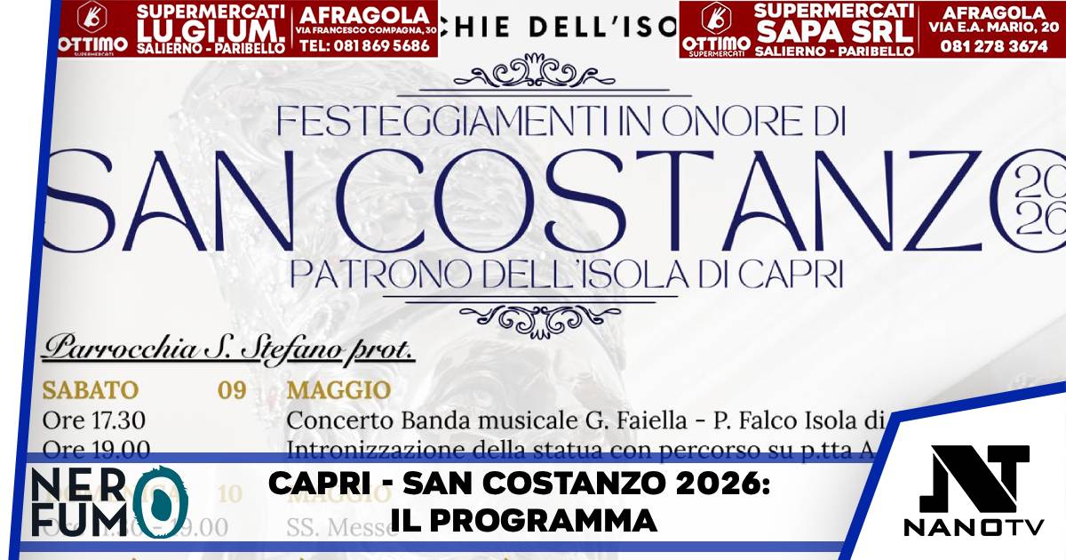 Capri – San Costanzo 2026: il programma