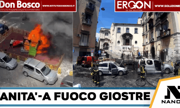 Napoli-A fuoco giostre nel Rione Sanita’,nube nera visibile in tutta la citta’