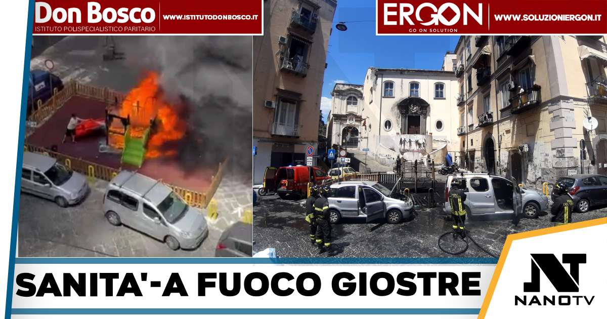 Napoli-A fuoco giostre nel Rione Sanita’,nube nera visibile in tutta la citta’