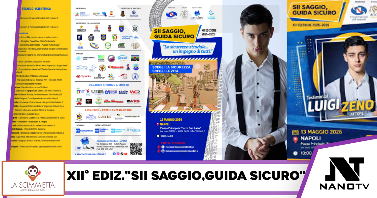 Napoli-Luigi Zeno testimonial della XII edizione di “Sii Saggio, Guida Sicuro”