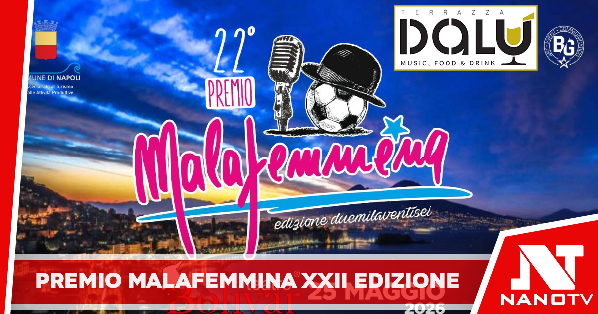 Premio Malafemmena XXII Edizione: Lunedì 25 maggio a Palazzo San Giacomo la conferenza stampa di presentazione