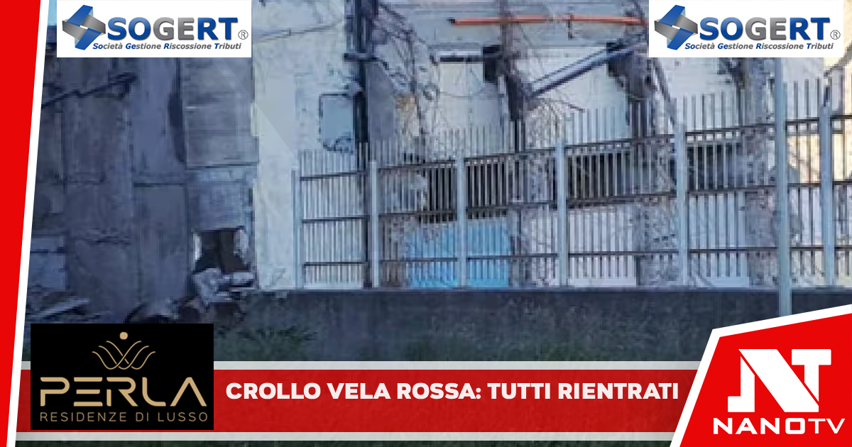 *CROLLO PARZIALE VELA ROSSA: IL PALAZZO DI VIA GOBETTI È COMPLETAMENTE AGIBILE, TUTTE LE FAMIGLIE SONO RIENTRATE IERI SERA*.