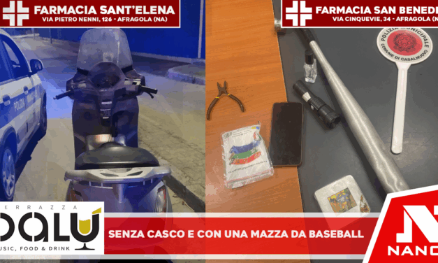 SENZA CASCO E CON UNA MAZZA DA BASEBALL DENUNCIATO DALLA MUNICIPALE