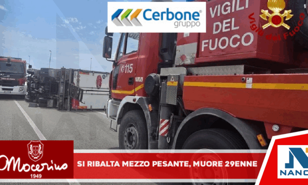 Battipaglia, si ribalta un mezzo pesante: muore un 29enne