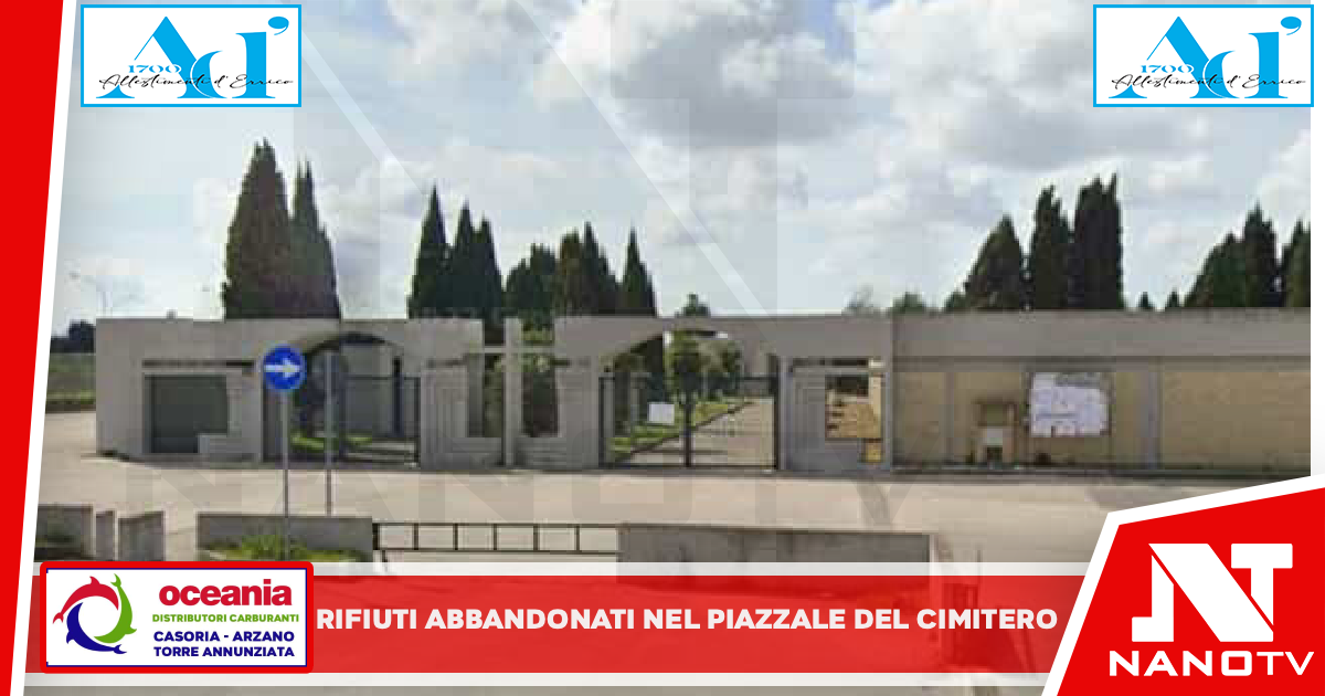 Rifiuti abbandonati nel piazzale del cimitero, individuato il responsabile: sequestrato il veicolo e multe per 3mila euro