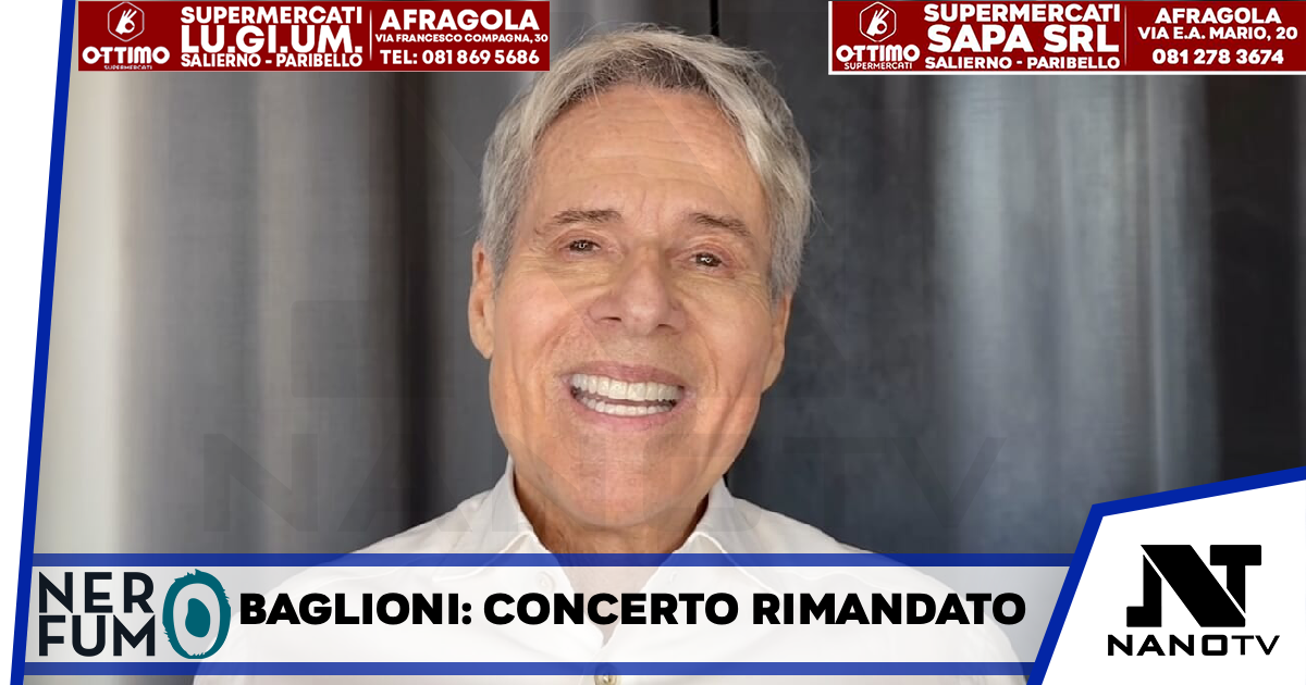 Polmonite per Claudio Baglioni, il doppio concerto alla Reggia rimandato di un anno: “Scelta dolorosa”