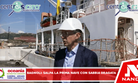 America’s Cup, salpa prima nave con le sabbie dragate dai fondali di Bagnoli