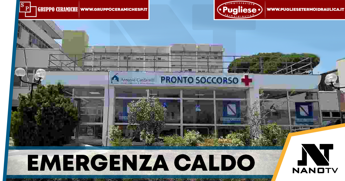 Caldo record a Napoli, il Cardarelli sotto pressione: fino a 256 accessi al Pronto soccorso in un solo giorno