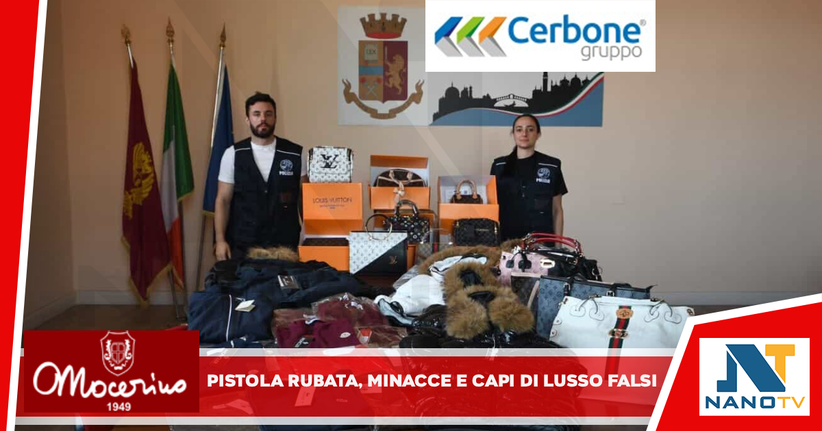 Pistola rubata, minacce e capi di lusso falsi: arrestato 52enne casertano