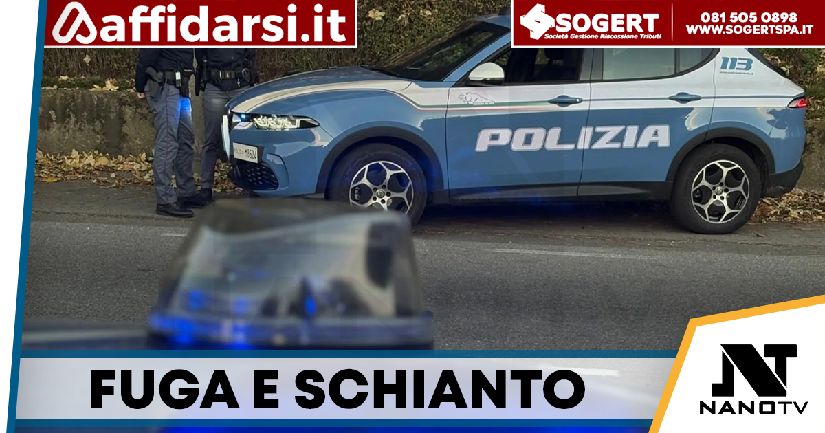 Barra, fugge all’alt della Polizia e si schianta durante l’inseguimento: arrestato 22enne